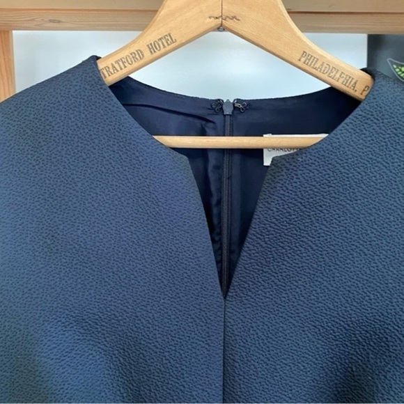 Charlotte Brody Blue Green Iridescent Pebbled Sleeveless Drop Waist Dress - Picture 7 of 15